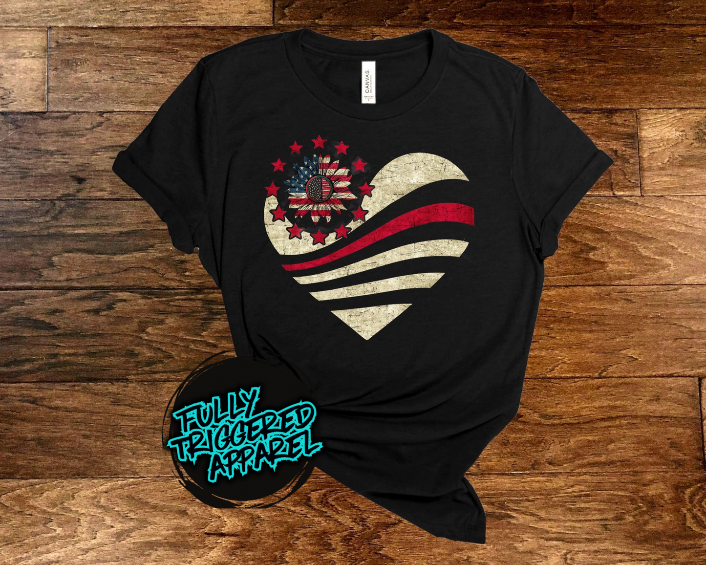 "Firefighter" Heart Design T-shirt